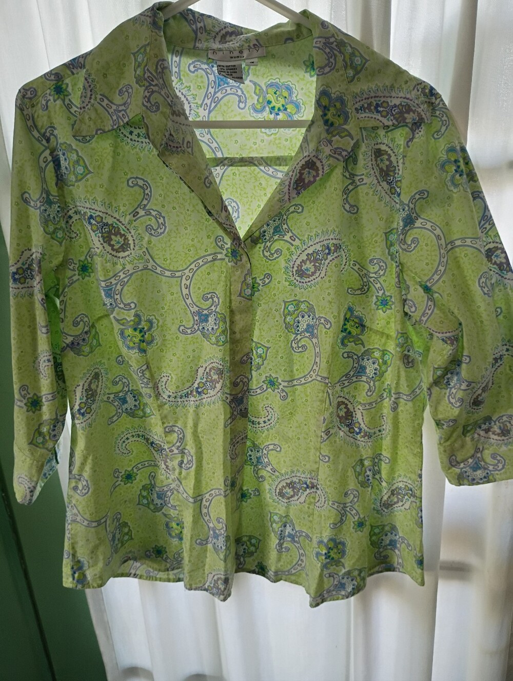 Ninety Green Paisley Button-Down Shirt